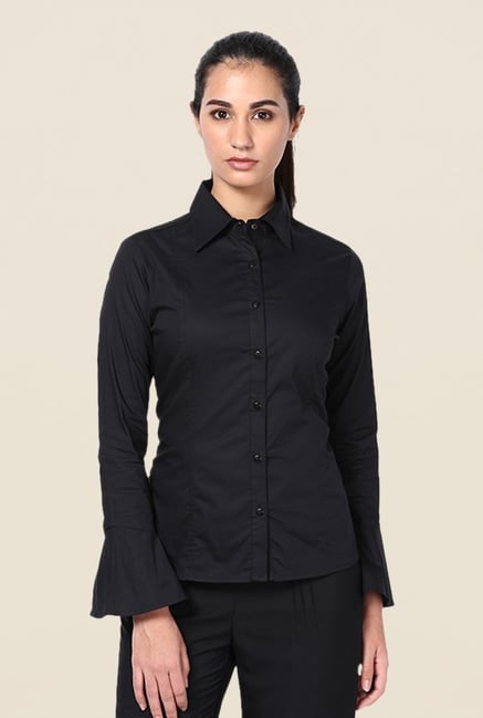 Kaaryah Black Solid Shirt Kaaryah Black Solid Shirt