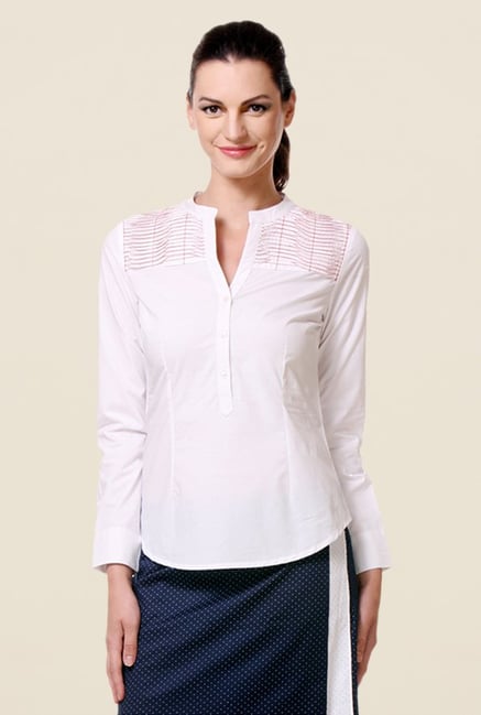 Kaaryah White Solid Shirt Kaaryah White Solid Shirt