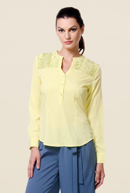 Kaaryah Yellow Solid Shirt Kaaryah Yellow Solid Shirt