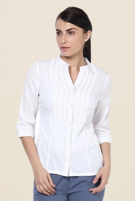 Kaaryah White Solid Shirt Kaaryah White Solid Shirt