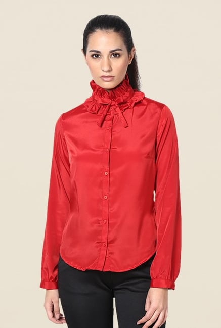 Kaaryah Red Solid Shirt Kaaryah Red Solid Shirt