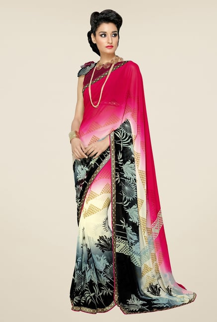 Triveni Multicolor Printed Faux Georgette Saree Triveni Multicolor Printed Faux Georgette Saree