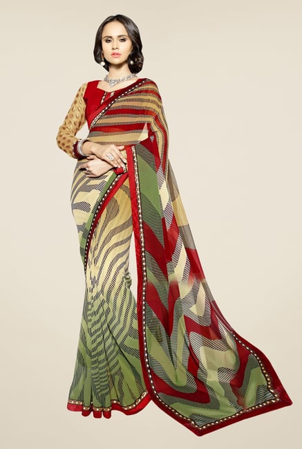 Triveni Multicolor Printed Faux Georgette Saree Triveni Multicolor Printed Faux Georgette Saree