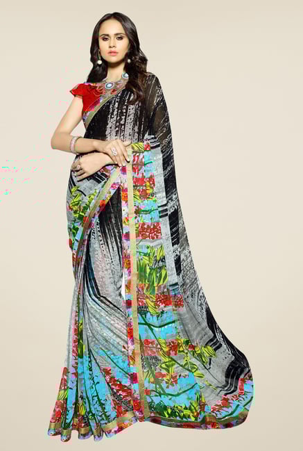 Triveni Multicolor Printed Faux Georgette Saree Triveni Multicolor Printed Faux Georgette Saree