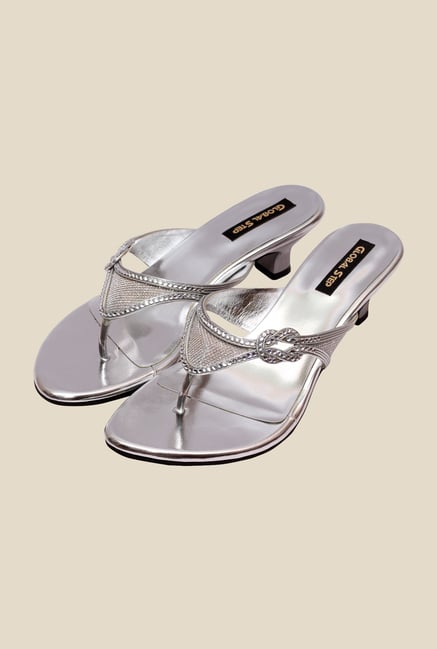 Global Step Silver Thong Sandals Global Step Silver Thong Sandals
