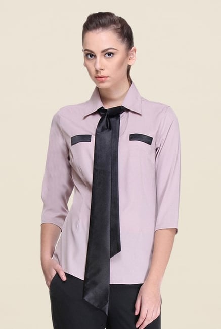 Kaaryah Beige Solid Shirt Kaaryah Beige Solid Shirt