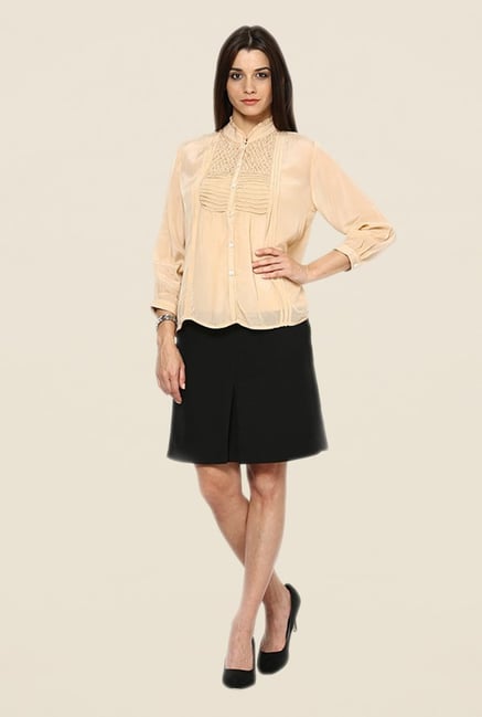 Kaaryah Beige Solid Shirt Kaaryah Beige Solid Shirt