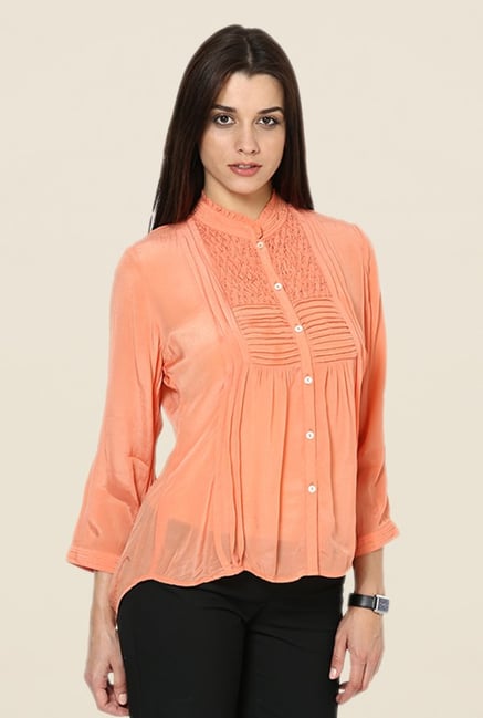 Kaaryah Orange Solid Shirt Kaaryah Orange Solid Shirt