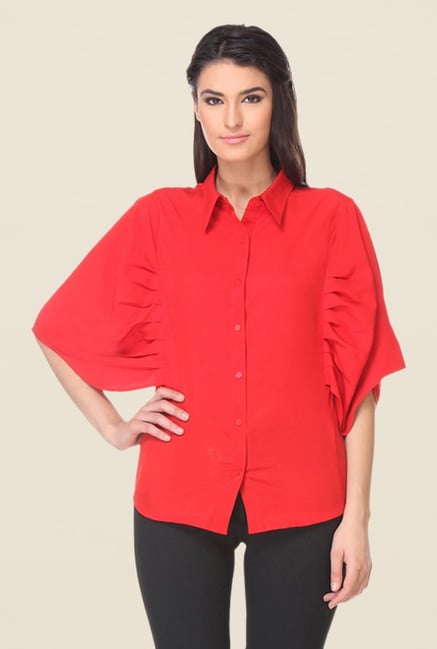 Kaaryah Red Solid Shirt Kaaryah Red Solid Shirt