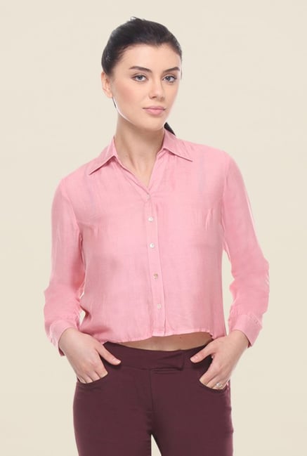 Kaaryah Dusky Pink Solid Shirt Kaaryah Dusky Pink Solid Shirt