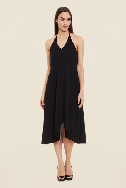 Femella Black Solid Dress Femella Black Solid Dress