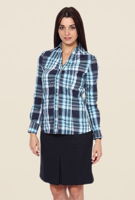 Kaaryah Blue Checks Shirt Kaaryah Blue Checks Shirt