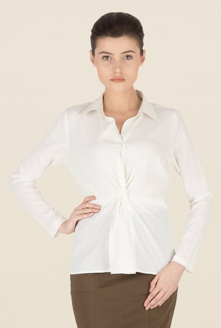 Kaaryah White Solid Shirt Kaaryah White Solid Shirt