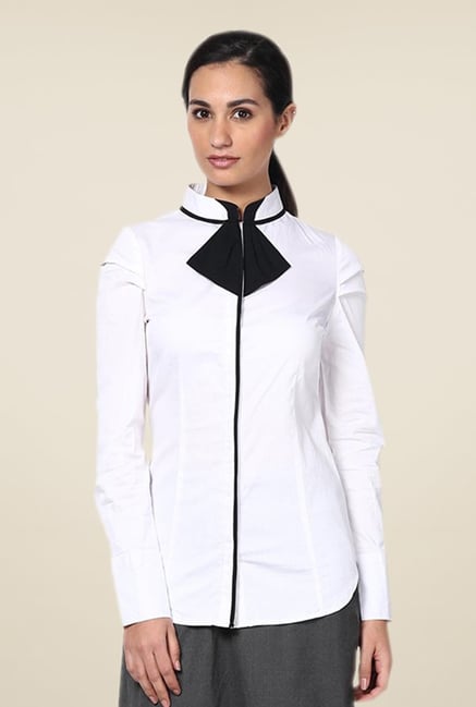 Kaaryah White Solid Shirt Kaaryah White Solid Shirt