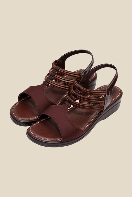 Global Step Brown Sling Back Wedges Global Step Brown Sling Back Wedges