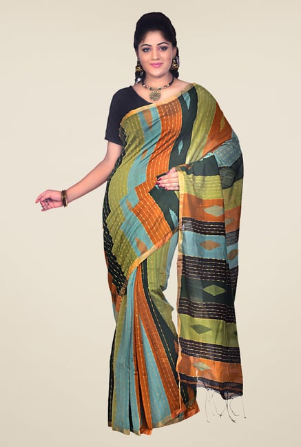 Bengal Handloom Multicolor Printed Silk Saree Bengal Handloom Multicolor Printed Silk Saree