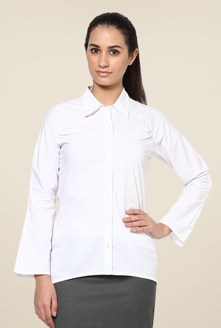Kaaryah White Solid Shirt Kaaryah White Solid Shirt