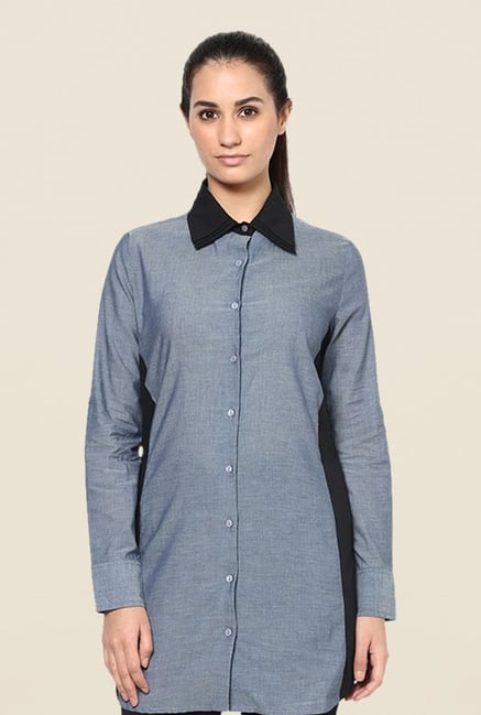 Kaaryah Grey Solid Shirt Kaaryah Grey Solid Shirt