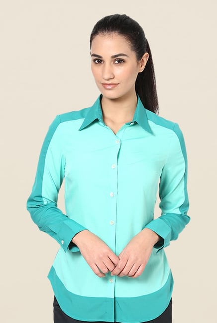 Kaaryah Turquoise Solid Shirt Kaaryah Turquoise Solid Shirt