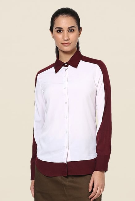 Kaaryah White Solid Shirt Kaaryah White Solid Shirt