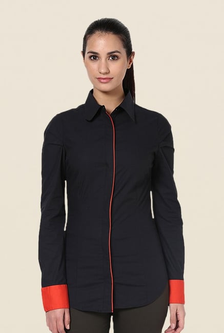Kaaryah Black Solid Shirt Kaaryah Black Solid Shirt