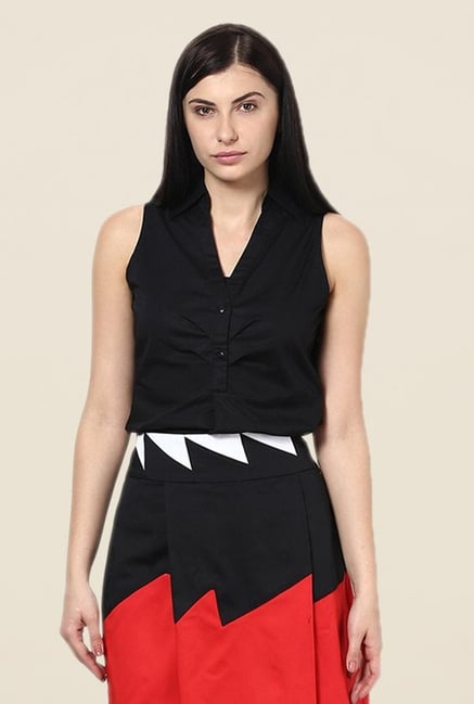 Kaaryah Black Solid Shirt Kaaryah Black Solid Shirt