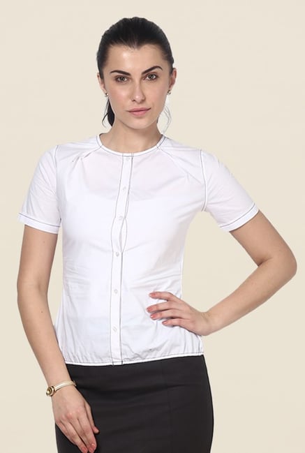 Kaaryah White Solid Shirt Kaaryah White Solid Shirt