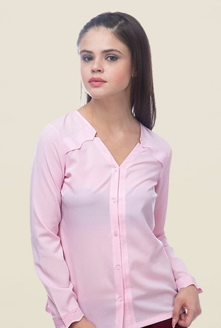 Kaaryah Pink Solid Shirt Kaaryah Pink Solid Shirt
