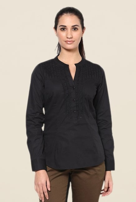 Kaaryah Black Solid Shirt Kaaryah Black Solid Shirt