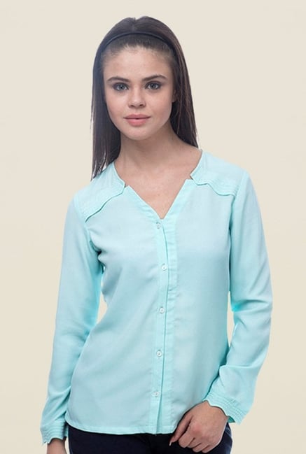 Kaaryah Turquoise Solid Shirt Kaaryah Turquoise Solid Shirt