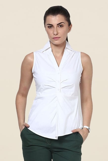 Kaaryah White Solid Shirt Kaaryah White Solid Shirt