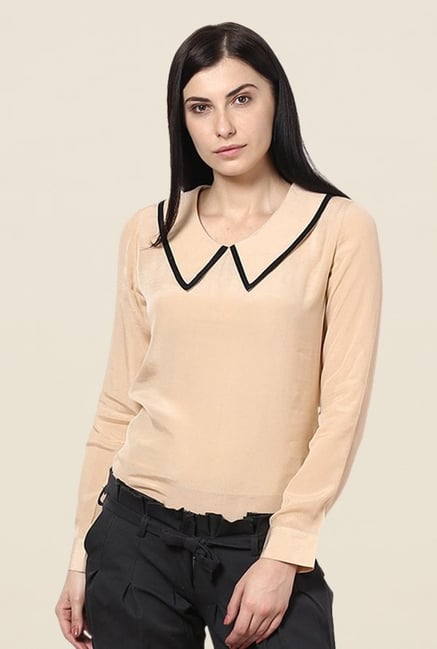 Kaaryah Beige Solid Shirt Kaaryah Beige Solid Shirt