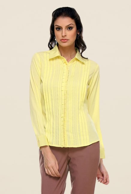 Kaaryah Lemon Solid Shirt Kaaryah Lemon Solid Shirt