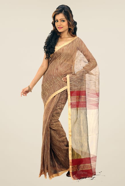 Bengal Handloom Maroon Zori & Ketia Silk Saree Bengal Handloom Maroon Zori & Ketia Silk Saree
