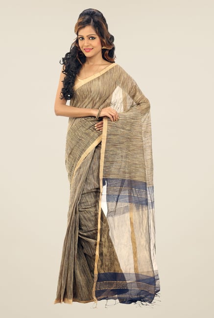 Bengal Handloom Beige Zori & Ketia Silk Saree Bengal Handloom Beige Zori & Ketia Silk Saree