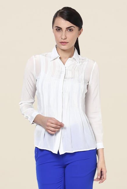 Kaaryah White Solid Shirt Kaaryah White Solid Shirt