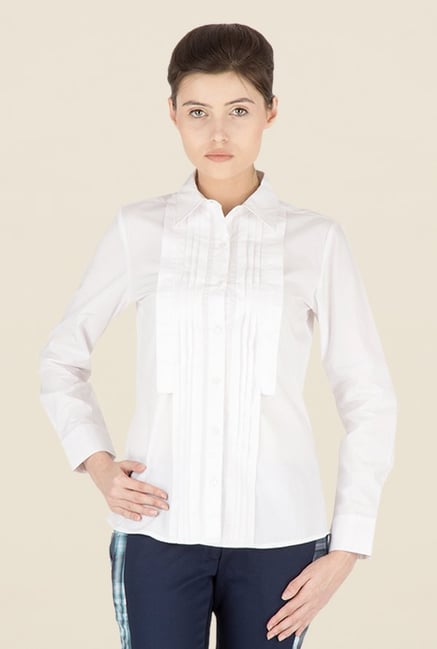 Kaaryah White Solid Shirt Kaaryah White Solid Shirt