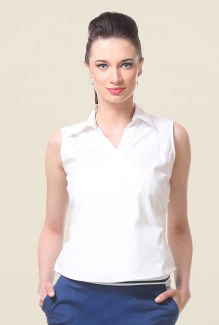 Kaaryah White Solid Shirt Kaaryah White Solid Shirt
