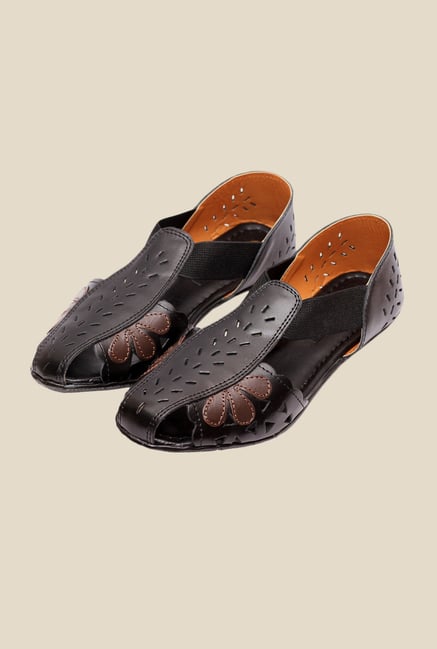 Global Step Black Flat Sandals Global Step Black Flat Sandals