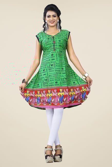 Triveni Green Printed Kurta Triveni Green Printed Kurta