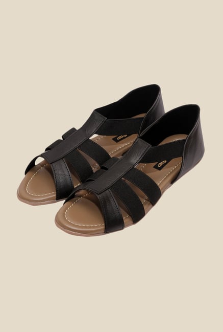 Global Step Black Flat Sandals Global Step Black Flat Sandals
