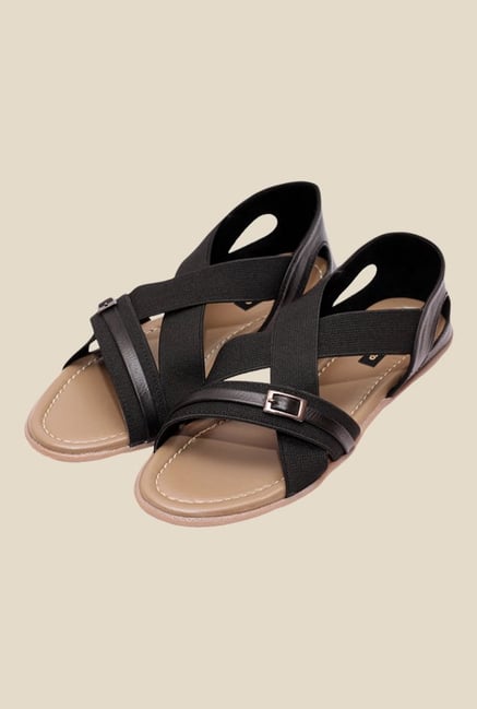 Global Step Black Cross Strap Sandals Global Step Black Cross Strap Sandals