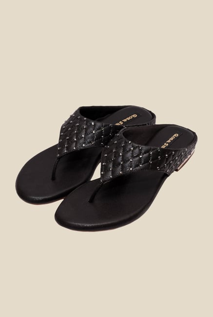 Global Step Black Thong Sandals Global Step Black Thong Sandals