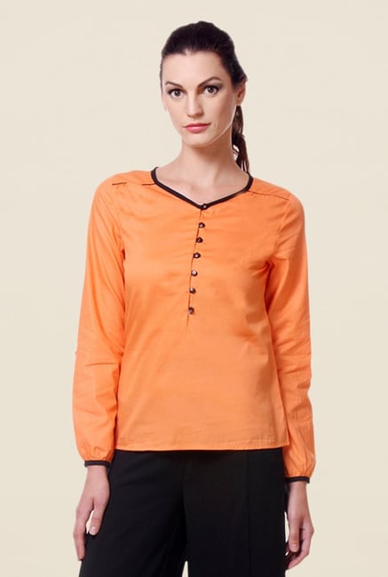 Kaaryah Orange Solid Top Kaaryah Orange Solid Top