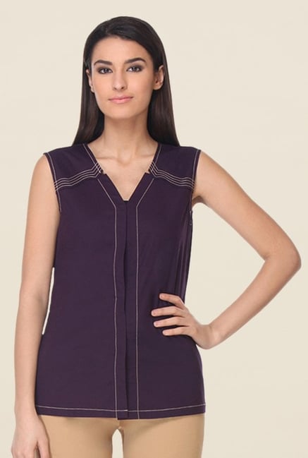 Kaaryah Purple Solid Top Kaaryah Purple Solid Top