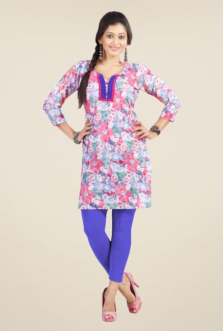 Triveni Multicolor Floral Printed Kurta Triveni Multicolor Floral Printed Kurta