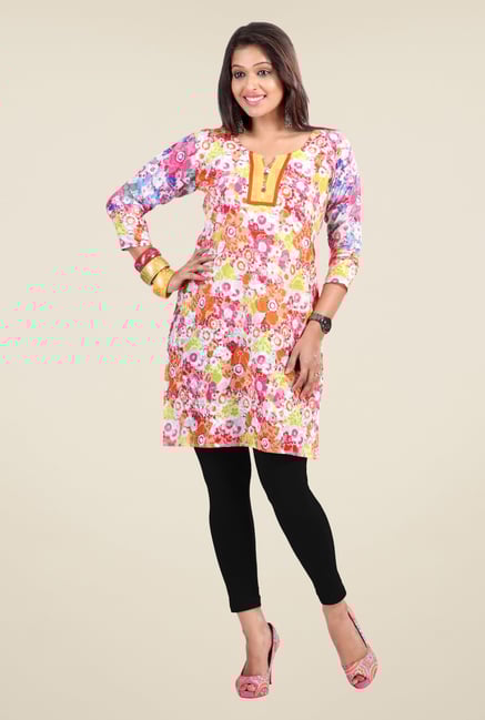 Triveni Multicolor Floral Printed Kurta Triveni Multicolor Floral Printed Kurta