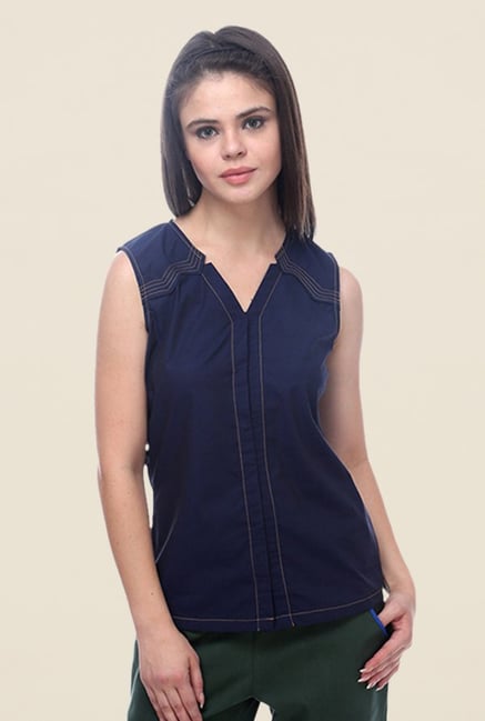 Kaaryah Navy Solid Top Kaaryah Navy Solid Top