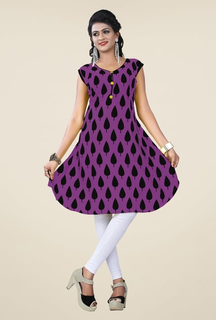 Triveni Purple Printed Kurta Triveni Purple Printed Kurta