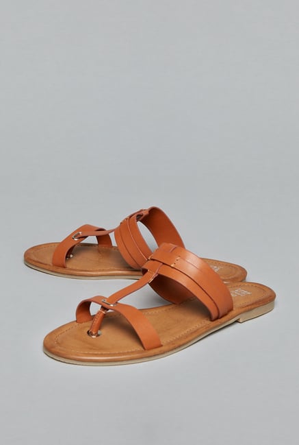 Head Over Heels by Westside Brown Flat Sandals Head Over Heels by Westside Brown Flat Sandals
